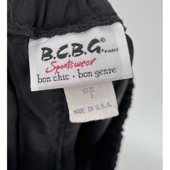 Vtg BCBG Sportswear High-Rise Wide Leg Lined Black Dress Pants Pants Sz 2 USA - Picture 6 of 10